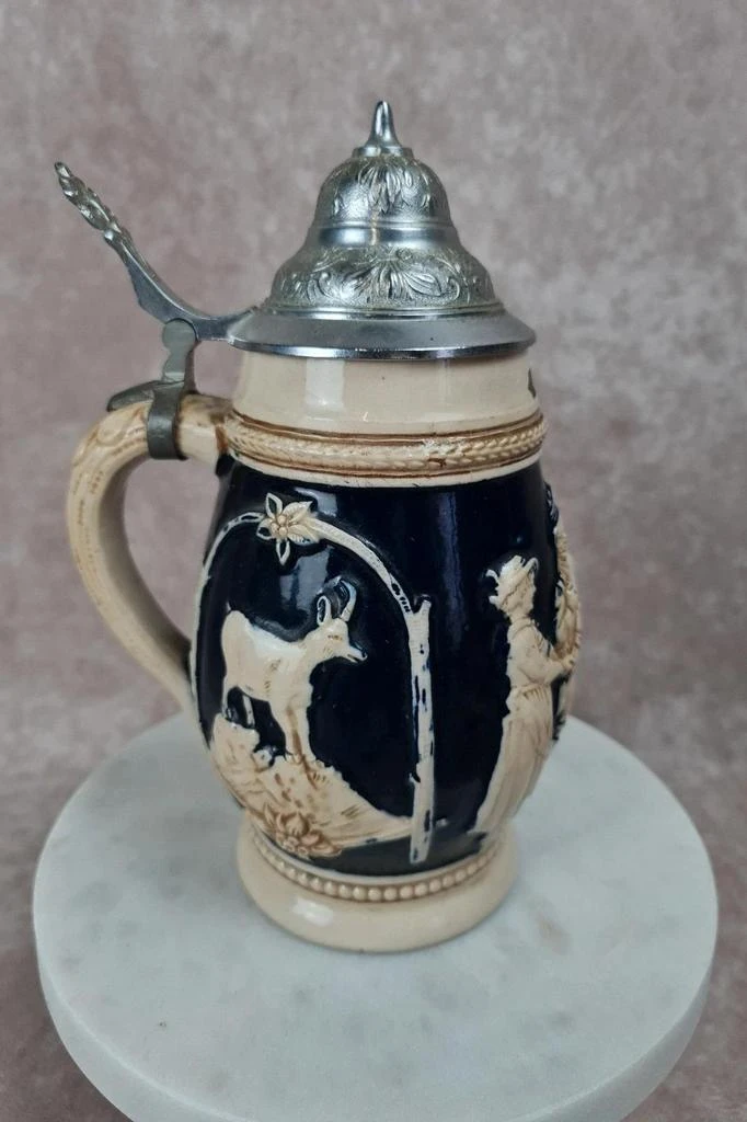 Copo de cerveja vintage Nick-Werke 🇩🇪 Bad Hönningen – Grés e estanho – 0,5l – photo 3